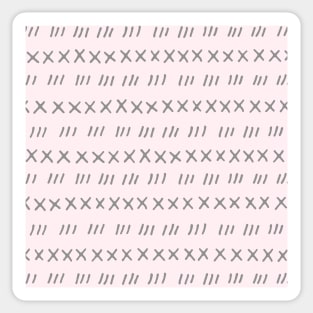 Blush Light Pink and Grey Hand Drawn Pattern Sticker